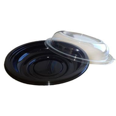 Salatskal Bowl 800 ml Sort 100 stk med klart lag Ø: 225 mm H: 44 mm APET Diverse