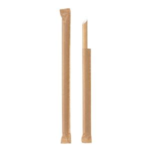 DUNI BIOPAK Sugerør Papir Ø10x230 mm Natur Enkeltpakket 100 stk (193937) DUNI