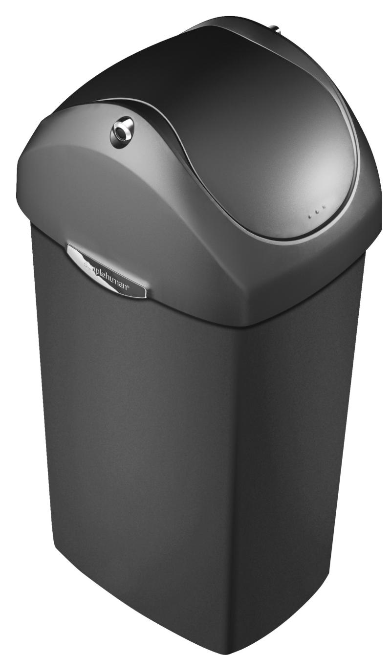 Simplehuman Affaldsspand 60 l sort plast L:42 cm B:34
