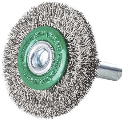 LESSMANN Rundbørste med skaft rustfrit stal/bølget Ø50 x B14-16 mm (415343) LESSMANN