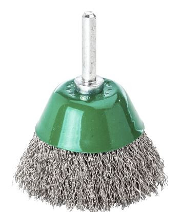 LESSMANN Topbørste m/skaft 50mm Rustfri / bølget (435.362) LESSMANN