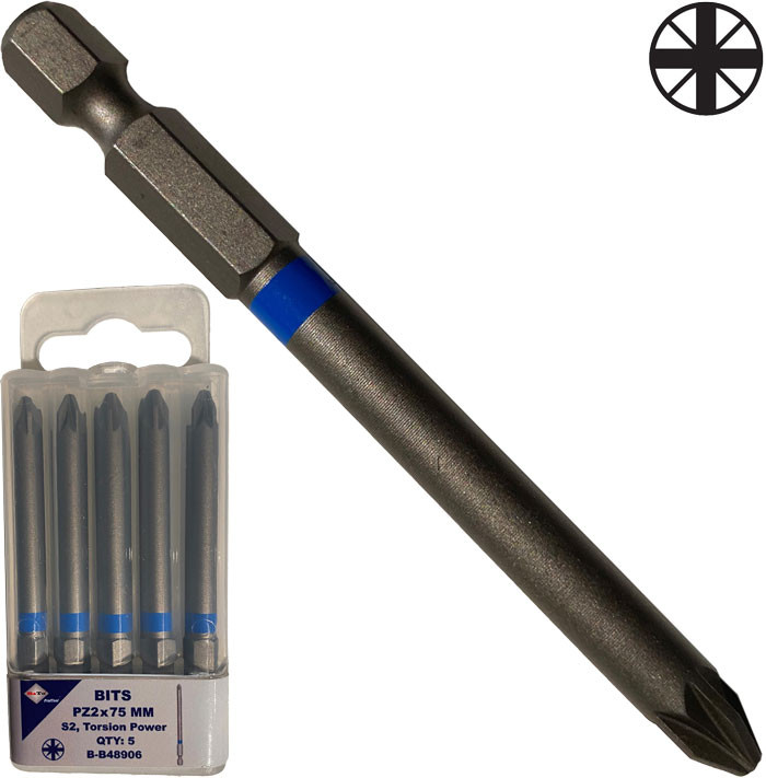 BATO 1/4" Bits industri Pz1 x 75mm 5 stk (48905) BATO