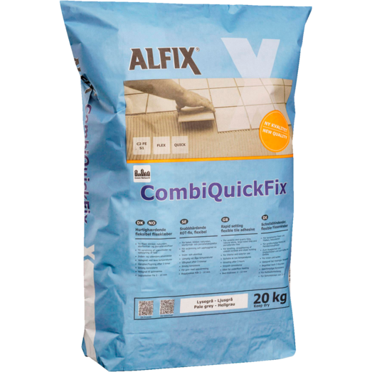 Alfix CombiQuickFix hurtighærdende fliseklæber 20 kg grå Alfix