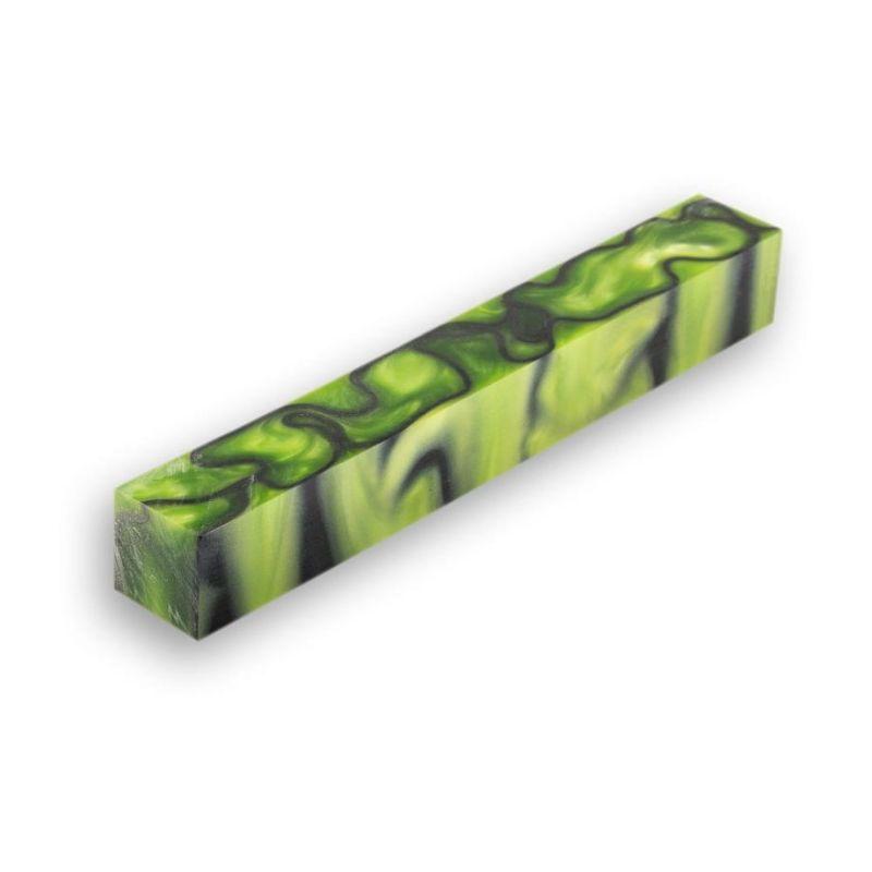 CraftProKits Firkantet Akrylblok - Toxic Green & Sort Axminster Woodturning