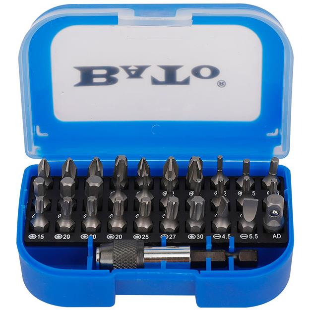 BATO 1/4" Bitssæt Blå. 31 dele. Med 60 mm QuickLock bitsholder BATO