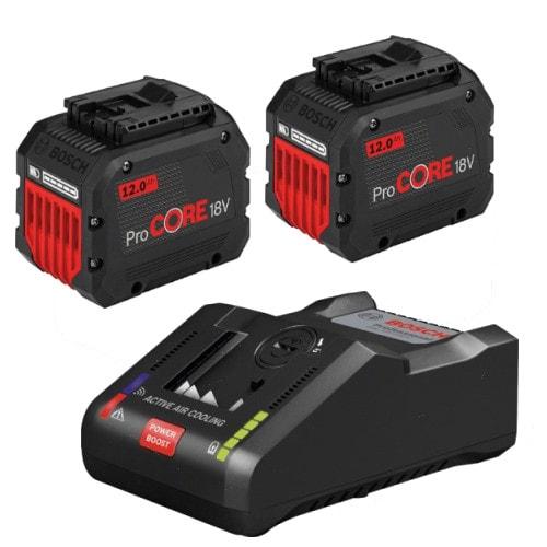 Bosch Start-Sæt: 2x Batteri 18V 12.0Ah og Lader GAL 18V-160 C Bosch