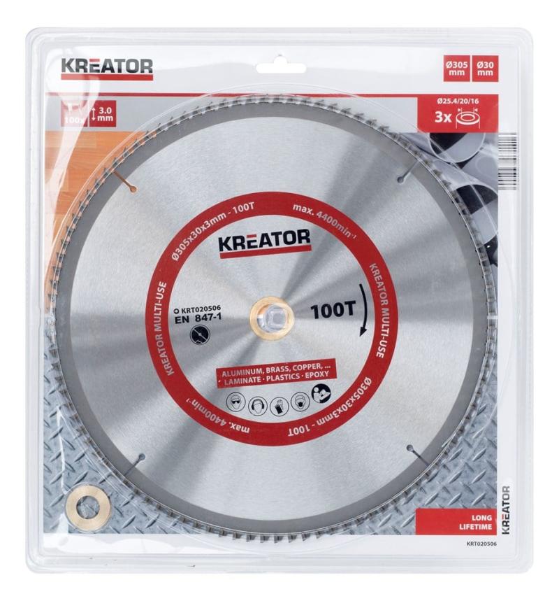 Rundsavsklinge 305 mm ALU 100 HM tænder Kreator