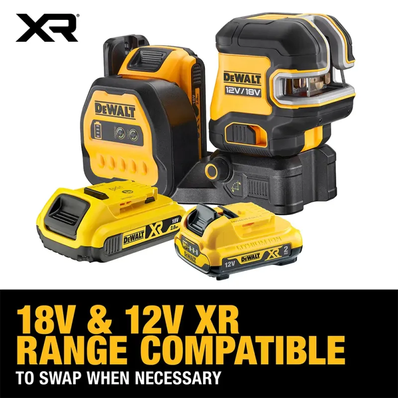 DeWALT Dw 18/12V 3 X 360â° Linje Laser Grøn           - DCE089D1G18-QW DeWALT