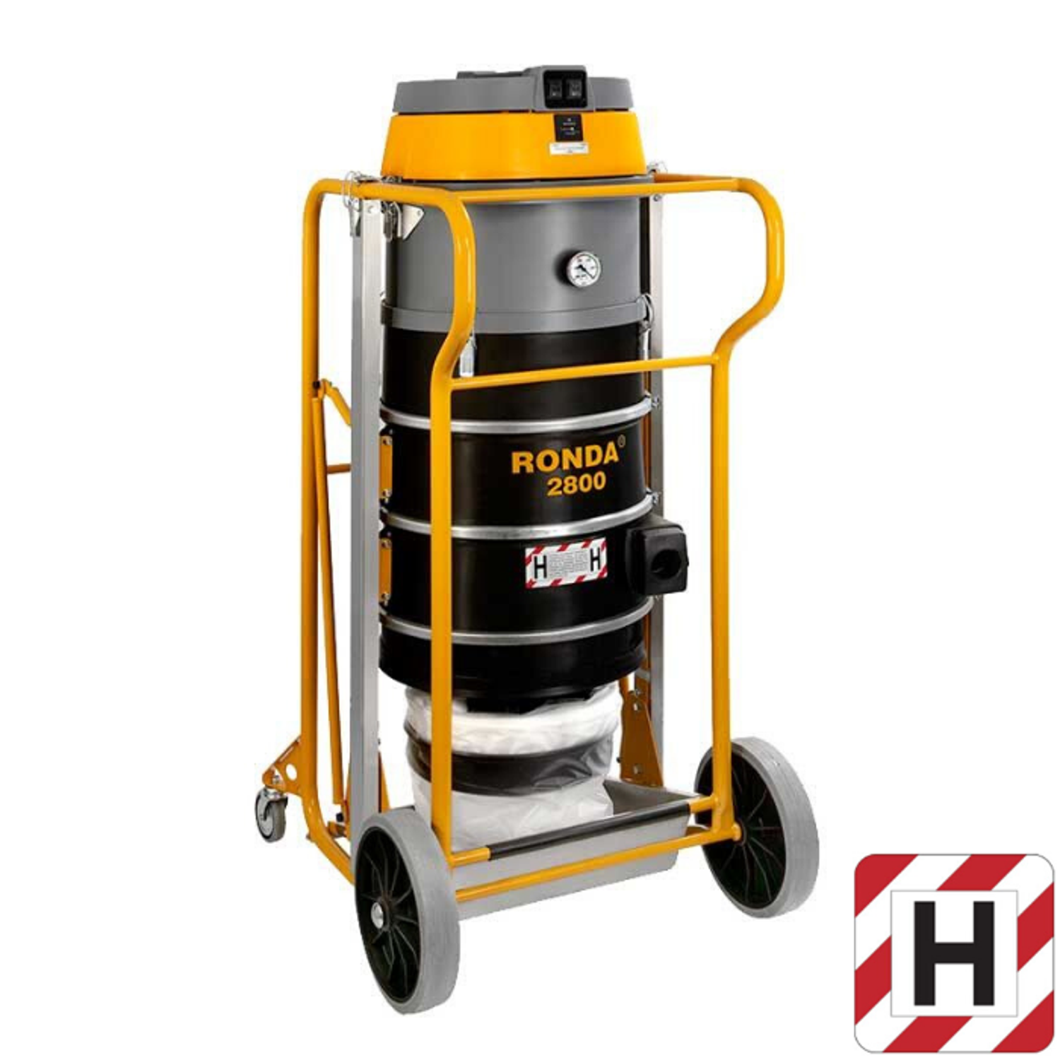 RONDA støvsuger 2800H med dispenser for longopac med gitter og flange 380V Ronda