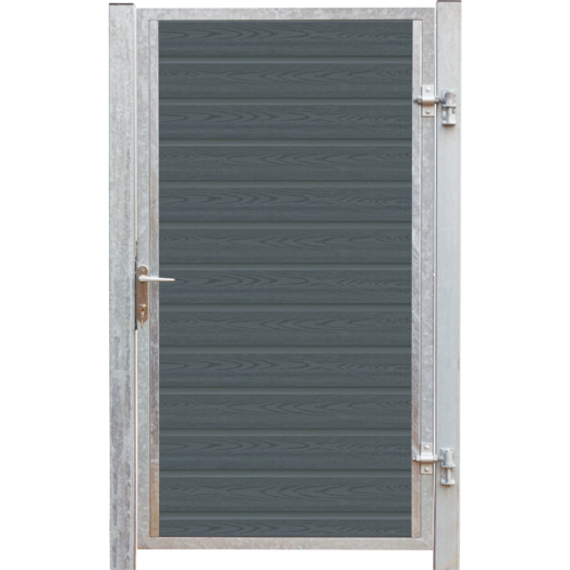 Plus Artura enkeltlåge m/stålstolpe højrehængt 99x175 cm skifergrå Plus